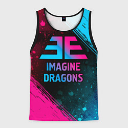 Майка-безрукавка мужская Imagine Dragons - neon gradient, цвет: 3D-черный