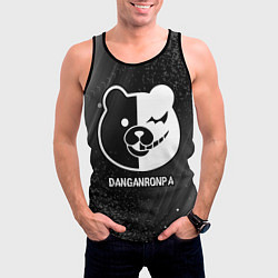 Майка-безрукавка мужская Danganronpa glitch на темном фоне, цвет: 3D-черный — фото 2
