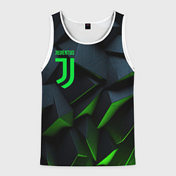 Майка-безрукавка мужская Juventus black green logo, цвет: 3D-белый