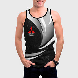 Майка-безрукавка мужская Митсубиси - строгие оттенки, цвет: 3D-черный — фото 2