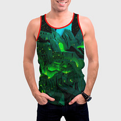Майка-безрукавка мужская Зелёный город, цвет: 3D-красный — фото 2