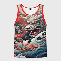 Майка-безрукавка мужская Морской дракон Irezumi, цвет: 3D-красный