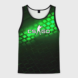 Майка-безрукавка мужская CSGO green light logo, цвет: 3D-черный