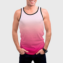 Майка-безрукавка мужская Оттенки розового градиент, цвет: 3D-черный — фото 2