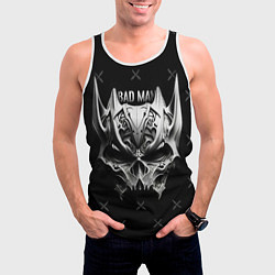 Майка-безрукавка мужская Badman маска черепа, цвет: 3D-белый — фото 2
