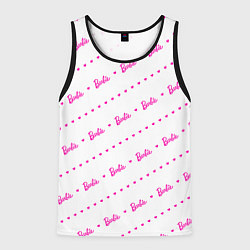 Майка-безрукавка мужская Барби паттерн - логотип и сердечки, цвет: 3D-черный