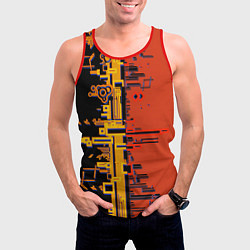 Майка-безрукавка мужская Кибер-глитч красный, цвет: 3D-красный — фото 2