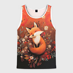 Майка-безрукавка мужская Умилительный лисёнок, цвет: 3D-белый