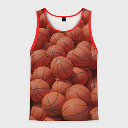 Майка-безрукавка мужская Узор с баскетбольными мячами, цвет: 3D-красный