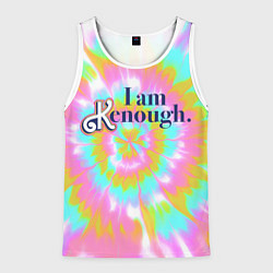 Майка-безрукавка мужская I am Kenough - retro tie-dye, цвет: 3D-белый