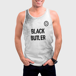 Майка-безрукавка мужская Black Butler glitch на светлом фоне: символ сверху, цвет: 3D-белый — фото 2