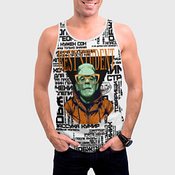 Майка-безрукавка мужская Лучший ученик троль с мемами, цвет: 3D-белый — фото 2