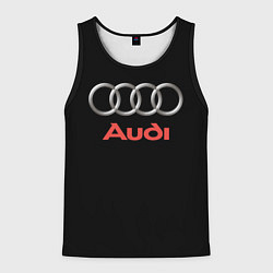 Майка-безрукавка мужская Audi sport на чёрном, цвет: 3D-черный