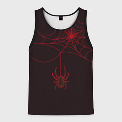Майка-безрукавка мужская Красная паутина, цвет: 3D-черный