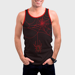 Майка-безрукавка мужская Красная паутина, цвет: 3D-красный — фото 2