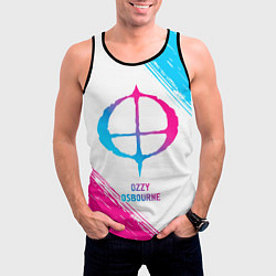 Майка-безрукавка мужская Ozzy Osbourne neon gradient style, цвет: 3D-черный — фото 2