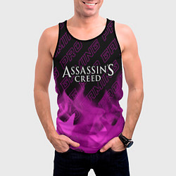 Майка-безрукавка мужская Assassins Creed pro gaming: символ сверху, цвет: 3D-черный — фото 2