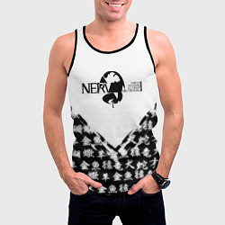 Майка-безрукавка мужская Евангелион логотип Nerv anime, цвет: 3D-черный — фото 2