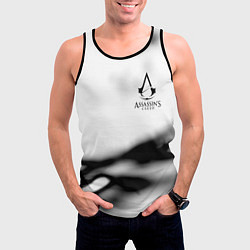 Майка-безрукавка мужская Assassins Creed logo texture, цвет: 3D-черный — фото 2
