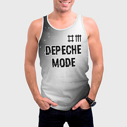Майка-безрукавка мужская Depeche Mode glitch на светлом фоне: символ сверху, цвет: 3D-белый — фото 2