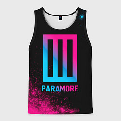 Майка-безрукавка мужская Paramore - neon gradient, цвет: 3D-черный