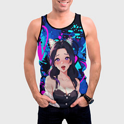 Майка-безрукавка мужская Шинобу ахегао, цвет: 3D-черный — фото 2