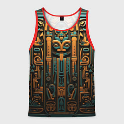 Майка-безрукавка мужская Орнамент в египетском стиле, бюст Нефертити, цвет: 3D-красный