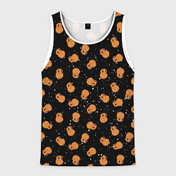 Майка-безрукавка мужская Мини капибары в космосе, цвет: 3D-белый