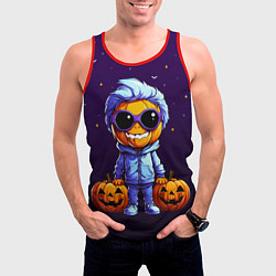 Майка-безрукавка мужская Happy pumpkin, цвет: 3D-красный — фото 2