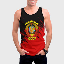 Майка-безрукавка мужская Рождённый в СССР брызги красок, цвет: 3D-черный — фото 2