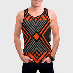 Майка-безрукавка мужская Узор в этническом стиле племени масаев, цвет: 3D-черный — фото 2
