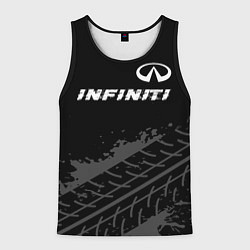 Майка-безрукавка мужская Infiniti speed на темном фоне со следами шин посер, цвет: 3D-черный
