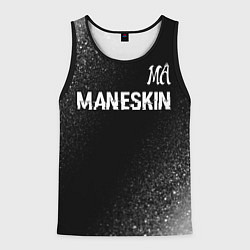 Майка-безрукавка мужская Maneskin glitch на темном фоне посередине, цвет: 3D-черный