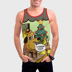 Майка-безрукавка мужская This is fine - 2024, цвет: 3D-красный — фото 2