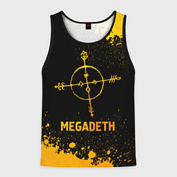 Майка-безрукавка мужская Megadeth - gold gradient, цвет: 3D-черный