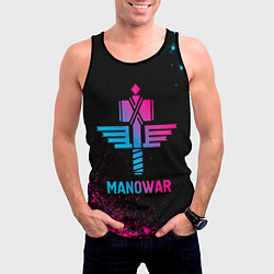 Майка-безрукавка мужская Manowar - neon gradient, цвет: 3D-черный — фото 2