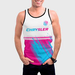 Майка-безрукавка мужская Chrysler neon gradient style посередине, цвет: 3D-черный — фото 2