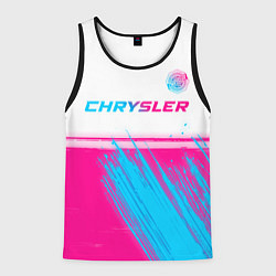 Майка-безрукавка мужская Chrysler neon gradient style посередине, цвет: 3D-черный