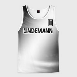 Майка-безрукавка мужская Lindemann glitch на светлом фоне посередине, цвет: 3D-белый