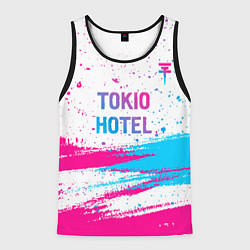 Майка-безрукавка мужская Tokio Hotel neon gradient style посередине, цвет: 3D-черный