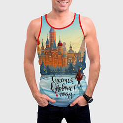 Майка-безрукавка мужская Счастья в новом году, цвет: 3D-красный — фото 2