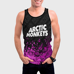 Майка-безрукавка мужская Arctic Monkeys rock legends посередине, цвет: 3D-черный — фото 2