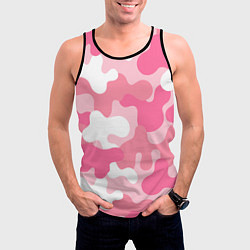 Майка-безрукавка мужская Камуфляж розовый, цвет: 3D-черный — фото 2