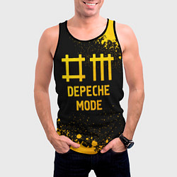 Майка-безрукавка мужская Depeche Mode - gold gradient, цвет: 3D-черный — фото 2