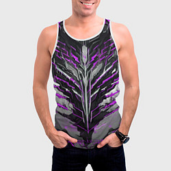 Майка-безрукавка мужская Киберпанк доспех фиолетовый, цвет: 3D-белый — фото 2