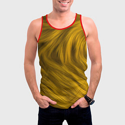 Майка-безрукавка мужская Текстура желтой шерсти, цвет: 3D-красный — фото 2