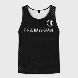 Майка-безрукавка мужская Three Days Grace glitch на темном фоне посередине, цвет: 3D-черный