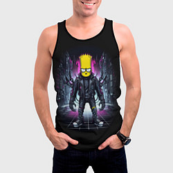 Майка-безрукавка мужская Cool Bart Simpson - cyberpunk - ai art, цвет: 3D-черный — фото 2