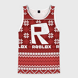 Майка-безрукавка мужская Roblox christmas sweater, цвет: 3D-белый