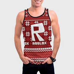 Майка-безрукавка мужская Roblox christmas sweater, цвет: 3D-черный — фото 2